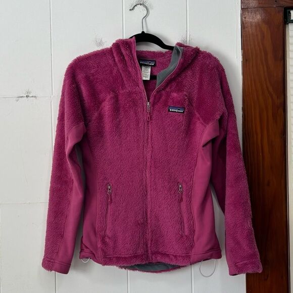 Patagonia Sherpa Fleece Hooded Jacket Magenta Pink Small - Picture 1 of 5